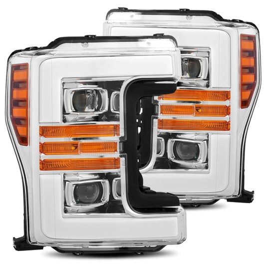 Alpharex PRO-Series Chrome Projector Headlights 17-19 Ford 6.7L Powerstroke