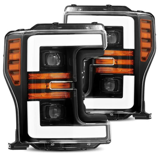 Alpharex PRO-Series Jet Black Projector Headlights 17-19 Ford 6.7L Powerstroke