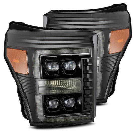 Alpharex NOVA-Series Alpha-Black LED Projector Headlights 11-16 Ford 6.7L Powerstroke