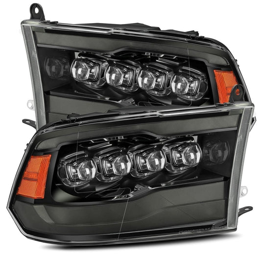 Alpharex NOVA-Series Alpha Black LED Projector Headlights 10-18 Ram 6.7L Cummins