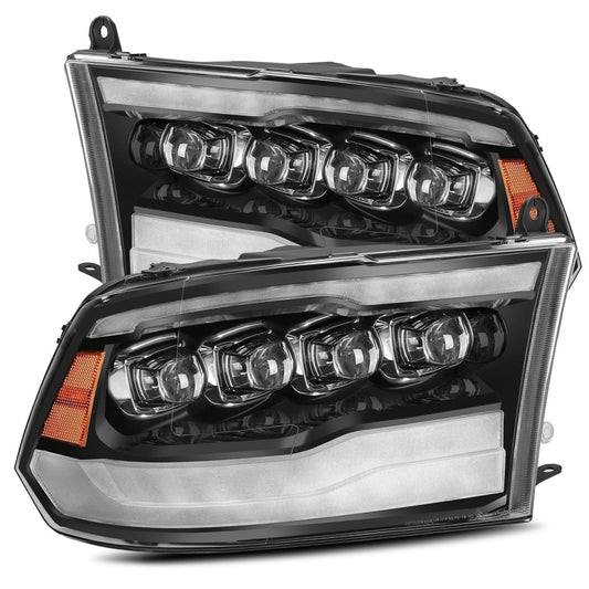 Alpharex NOVA-Series Gloss Black LED Projector Headlights 10-18 Ram 6.7L Cummins