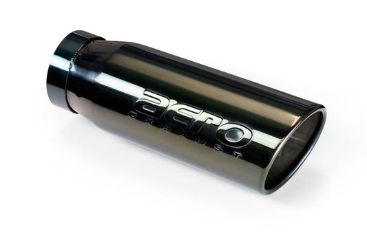 Aeroturbine 4" Inlet 5" Outlet Black Stainless Rolled Edge Angle Cut Bolt-On Exhaust Tip