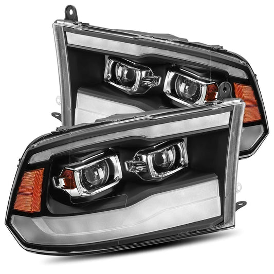 Alpharex LUXX-Series Black LED Projector Headlights 10-18 Dodge Ram 2500 / 3500