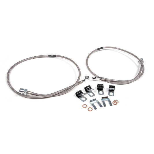 BDS Suspension Front Stainless Braided Brake Line Set 14-23 Ram 2500 / 13-23 Ram 3500