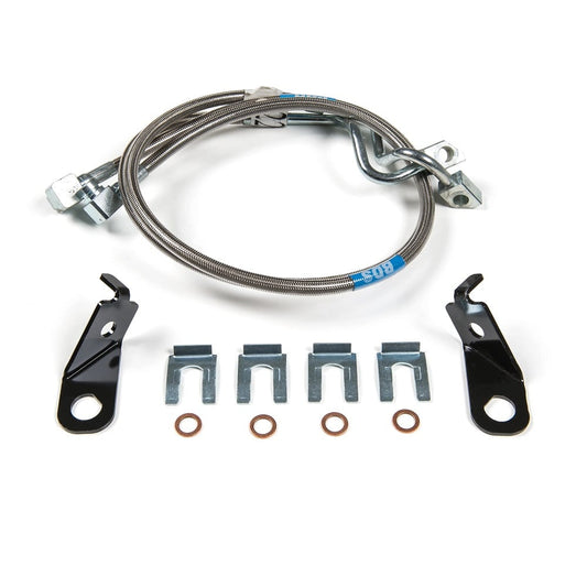 BDS Suspension Front Stainless Braided Brake Line Set 11-15 Ford 6.7L Powerstroke