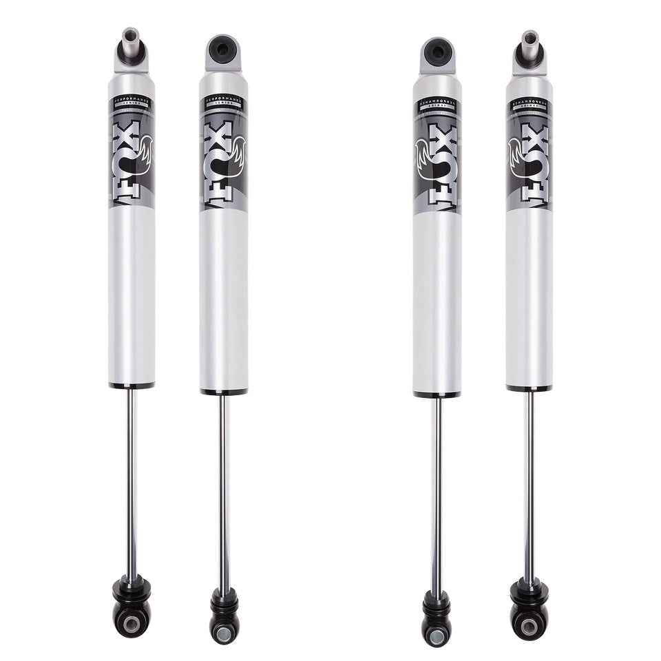 FOX 2.5 Performance Smooth Body IFP HTO Front & Rear Shock Package 0-8" Lift 17-24 Ford 6.7L Powerstroke