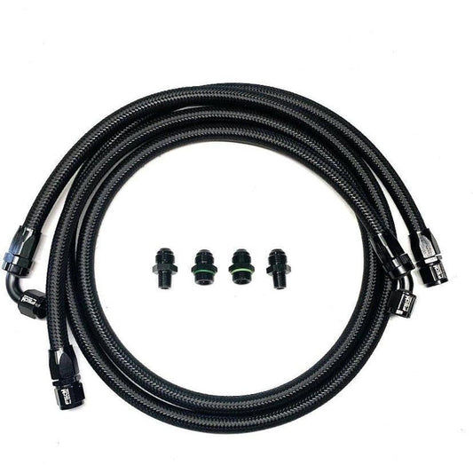 Full Send Diesel Black Braided Transmission Lines For Mishimoto Cooler 07.5-09 Dodge 6.7 Cummins