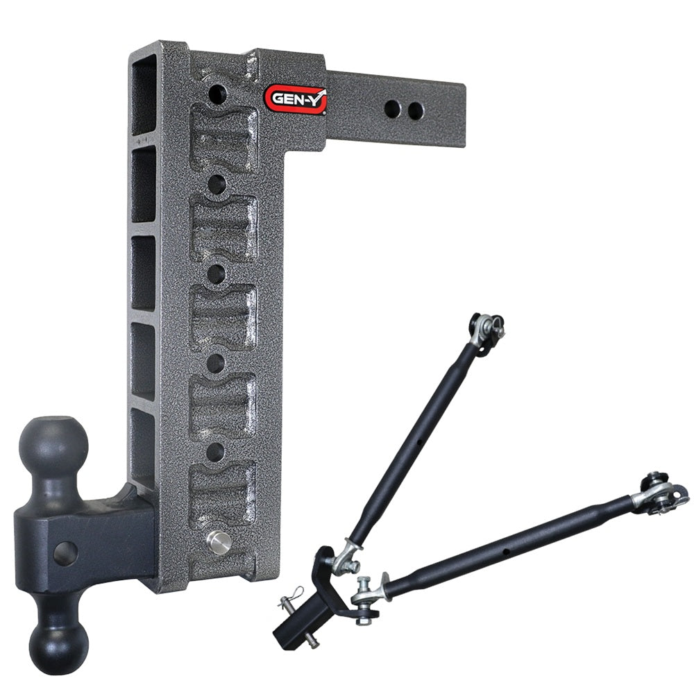Gen-Y Hitch Mega-Duty Series 21K Drop Hitch 2.5" Shank With Stabilizer - 15" / 18" Drop