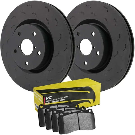 Hawk Performance Talon Slotted Rear Brake Rotor & Ceramic Pad Kit 00-02 Ram 2500/3500 2WD/4WD
