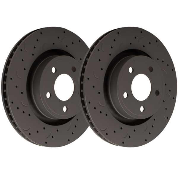 Hawk Performance Talon Cross Drilled & Slotted Rear Brake Rotors 03-08 Ram 2500/3500 4WD