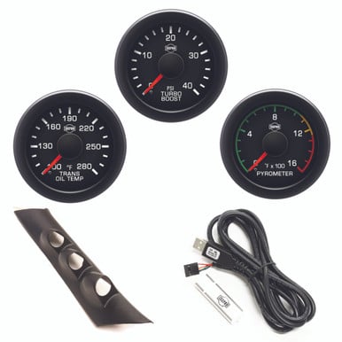 Isspro EV2 Pillar Kit With Pyrometer, Boost, and Transmission Temp Gauges 92-97 Ford Superduty