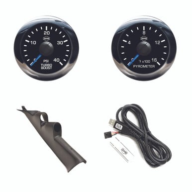 Isspro EV2 Pillar Kit With Pyrometer and Turbo Boost Gauge 11-24 Ford 6.7L Powerstroke