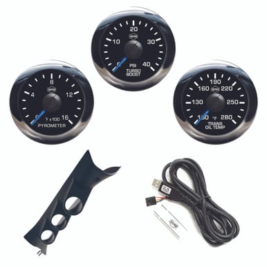 Isspro EV2 Pillar Kit With Pyrometer, Boost, and Transmission Temp Gauge 11-24 Ford 6.7L Powerstroke