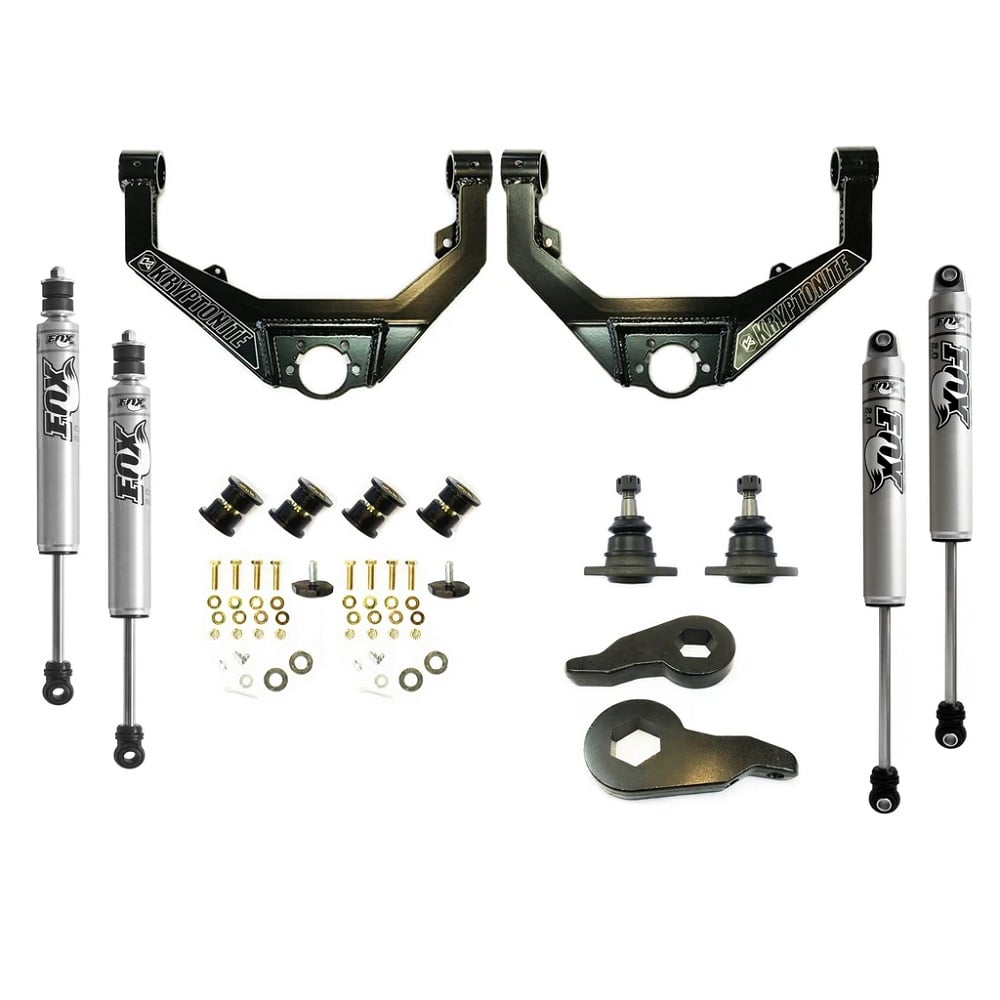 Kryptonite Stage 3 Leveling Kit With Fox 2.0 Shocks 01-10 GM 2500HD / 3500