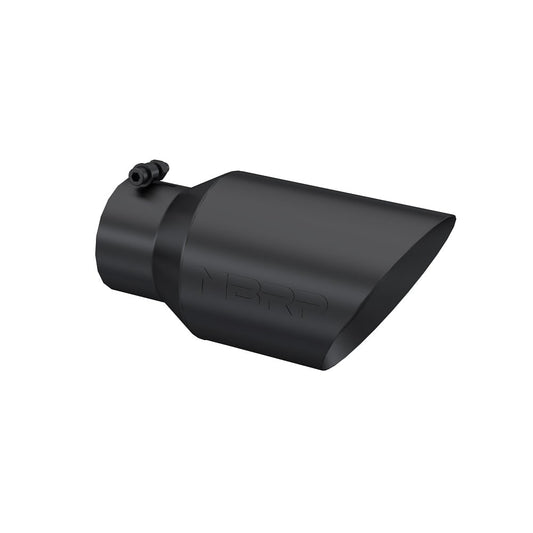 MBRP T5072BLK 4" Inlet x 6" Outlet x 12" Length Rolled Angle Cut Black Exhaust Tip