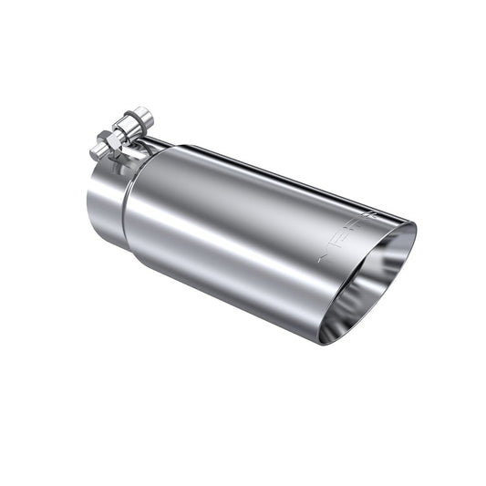 MBRP T5114 3" Inlet x 3.5" Outlet x 10" Length Dual Wall Angle Cut Polished Stainless Exhaust Tip