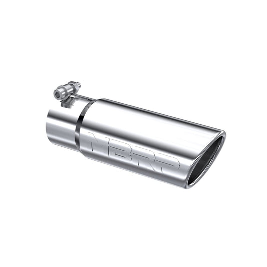 MBRP T5115 3" Inlet x 3.5" Outlet x 10" Length Rolled Angle Cut Polished Stainless Exhaust Tip