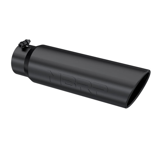 MBRP T5124BLK 4" Inlet x 5" Outlet x 18" Length Rolled Angle Cut Black Exhaust Tip