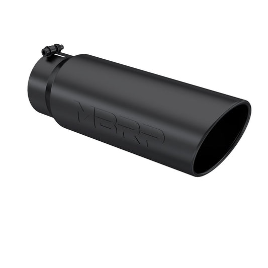 MBRP T5125BLK 5" Inlet x 6" Outlet x 18" Length Rolled Angle Cut Black Exhaust Tip