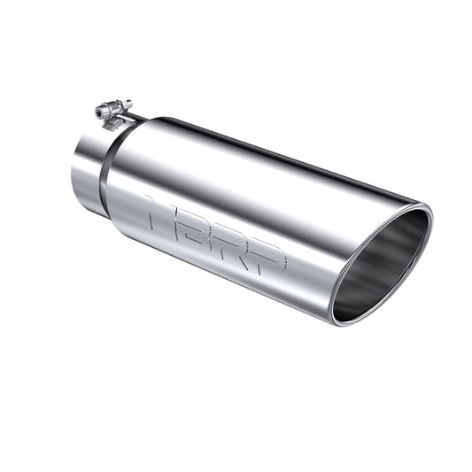 MBRP T5125 5" Inlet x 6" Outlet x 18" Length Rolled Angle Cut Polished Stainless Exhaust Tip