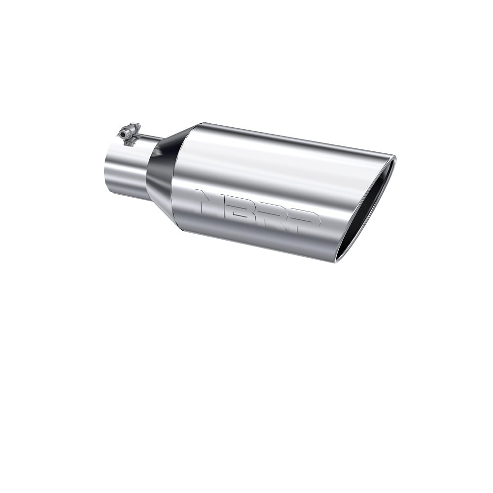 MBRP T5126 4" Inlet x 7" Outlet x 18" Length Rolled Angle Cut Polished Stainless Exhaust Tip