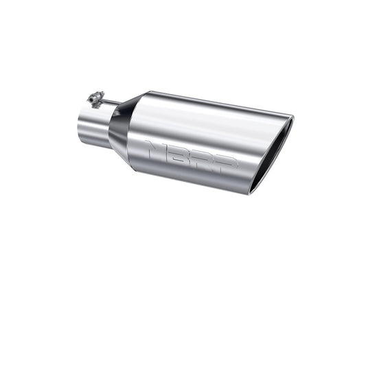 MBRP T5126 4" Inlet x 7" Outlet x 18" Length Rolled Angle Cut Polished Stainless Exhaust Tip