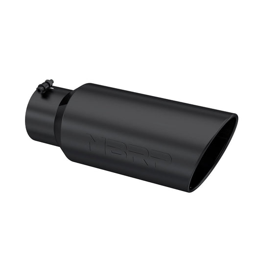 MBRP T5127BLK 5" Inlet x 7" Outlet x 18" Length Rolled Angle Cut Black Exhaust Tip