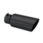 MBRP T5127BLK 5" Inlet x 7" Outlet x 18" Length Rolled Angle Cut Black Exhaust Tip