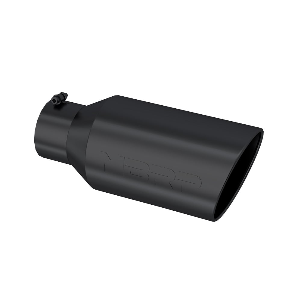 MBRP T5129BLK 5" Inlet x 8" Outlet x 18" Length Rolled Angle Cut Black Exhaust Tip