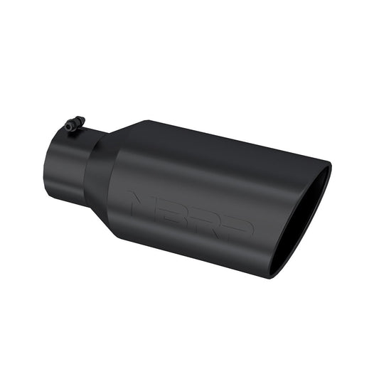 MBRP T5129BLK 5" Inlet x 8" Outlet x 18" Length Rolled Angle Cut Black Exhaust Tip