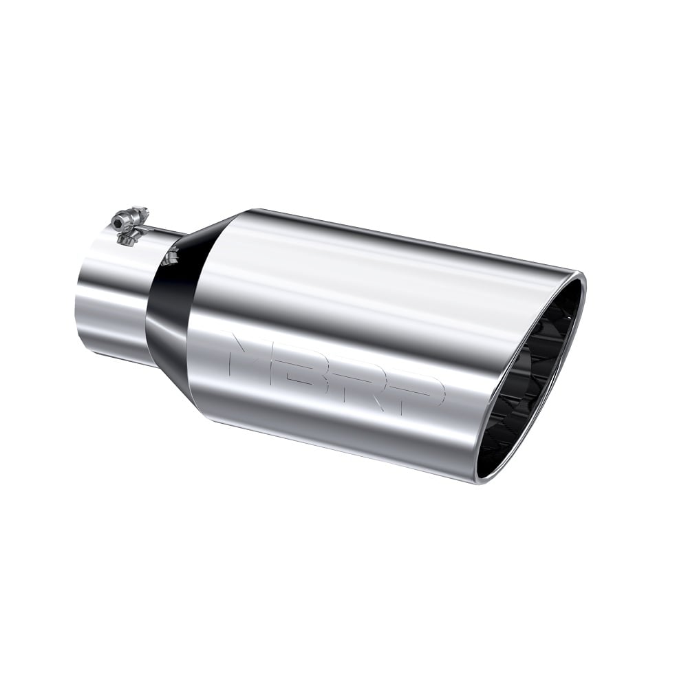 MBRP T5129 5" Inlet x 8" Outlet x 18" Length Rolled Angle Cut Polished Stainless Exhaust Tip
