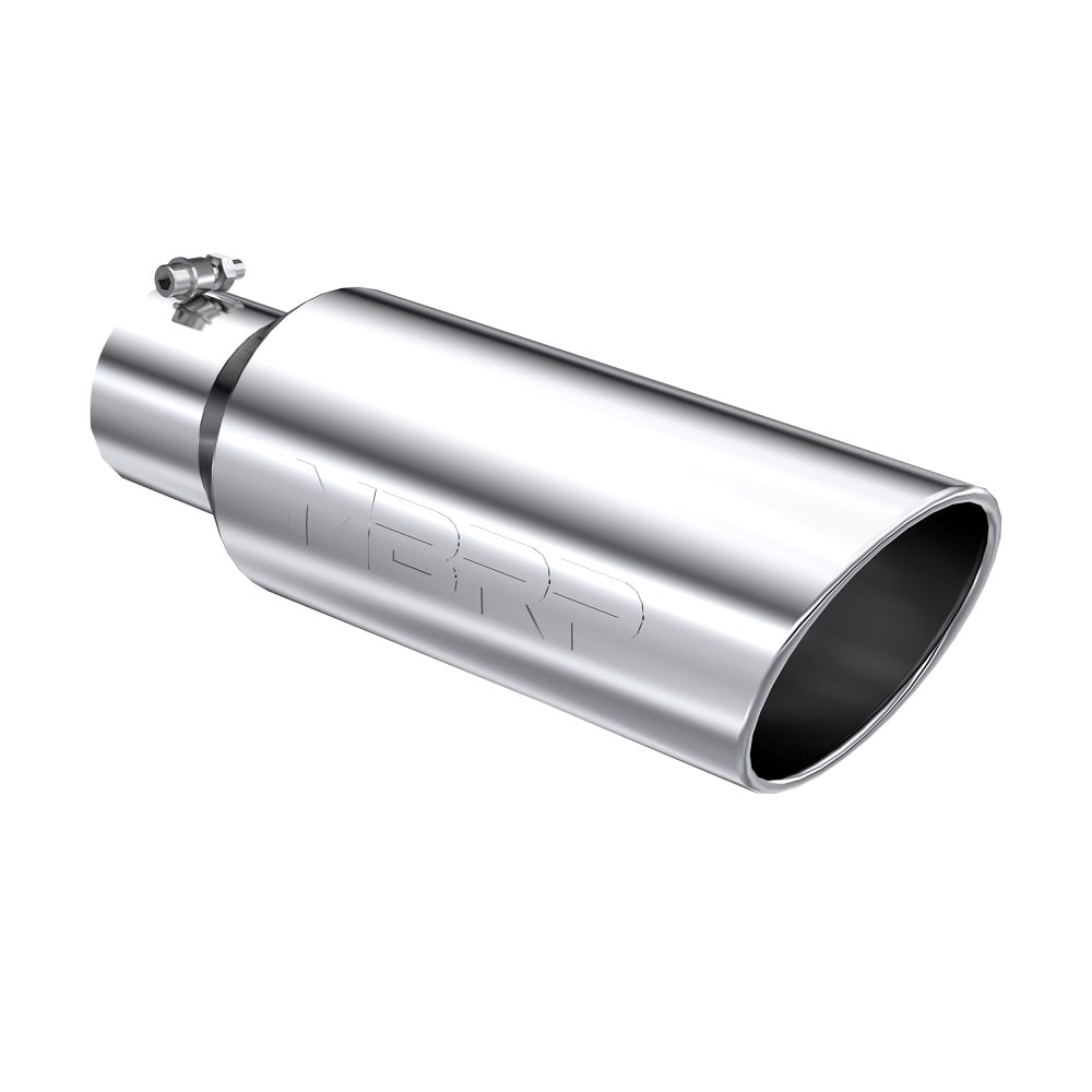MBRP T5130 4" Inlet x 6" Outlet x 18" Length Rolled Angle Cut Polished Stainless Exhaust Tip