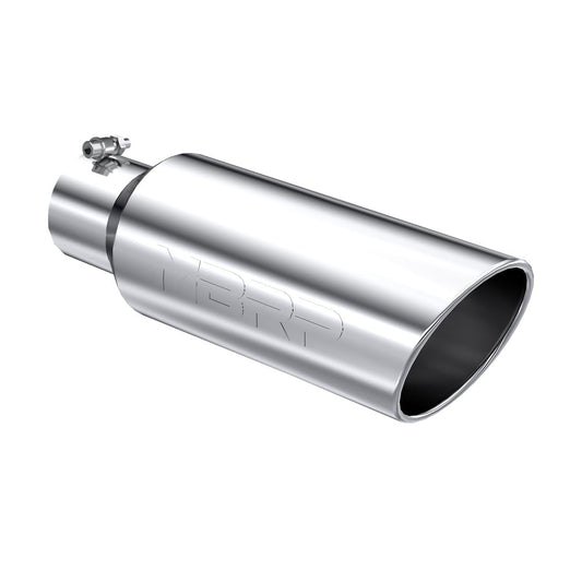 MBRP T5130 4" Inlet x 6" Outlet x 18" Length Rolled Angle Cut Polished Stainless Exhaust Tip