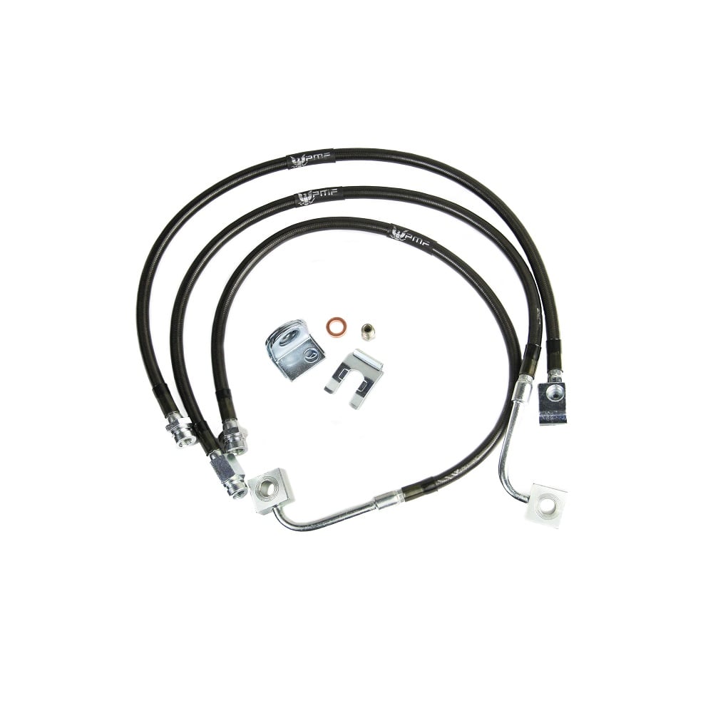 PMF Suspension Braided Brake Lines Side Banjo 95-97 Ford F-250/F-350 4WD
