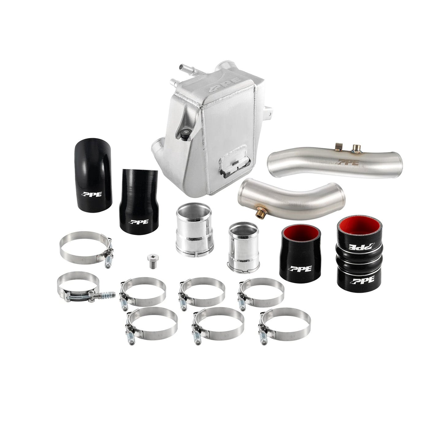 PPE Air-to-Water Intercooler with Brushed Charge Pipes 11-26 Ford 6.7L Powerstroke