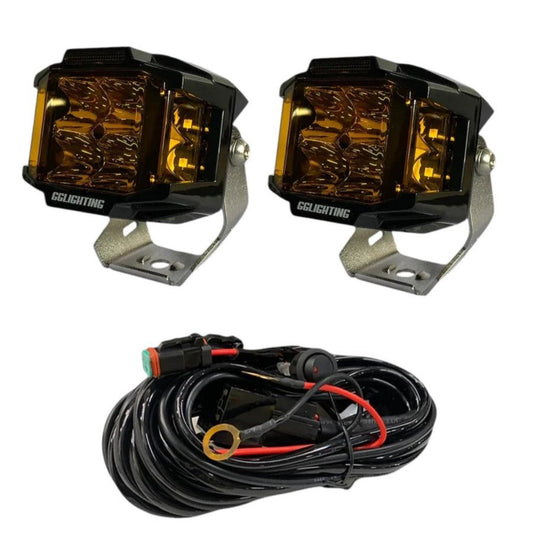GG Lighting CB30 Amber Pod Bundle With Wiring Harness