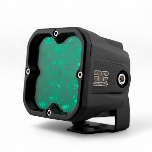 GG Lighting Race Series Green LED Flood Pattern Pod Light