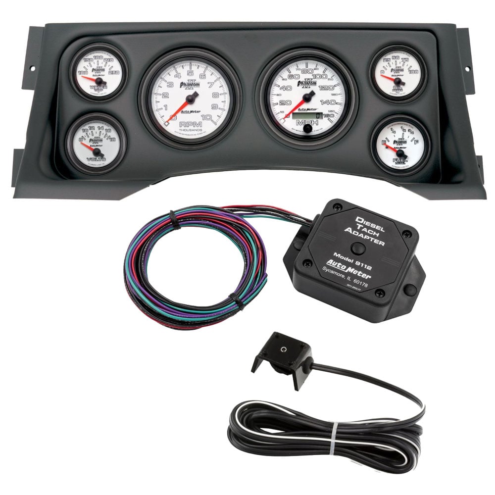 Auto Meter Phantom 6 Piece Gauge Kit 95-98 GM 6.5L Detroit