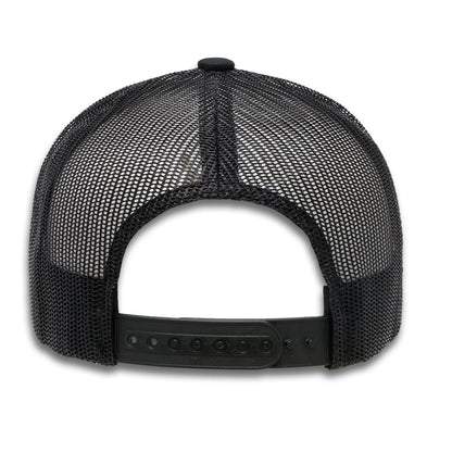 Flag Logo Snapback Hat Mesh Back Black