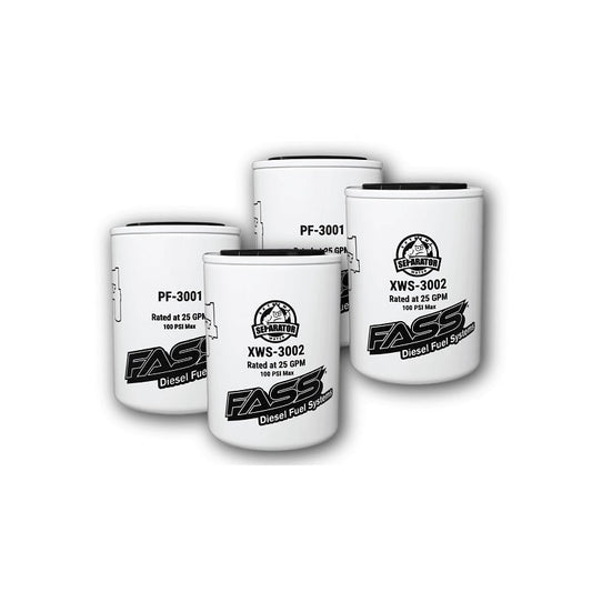 FASS Fuel Systems Titanium/Signature Series (2) Water Separator & (2) Fuel Filter Pack