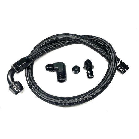 Full Send Diesel Black Braided Lower Heater Hose 98.5-02 Dodge 5.9L Cummins