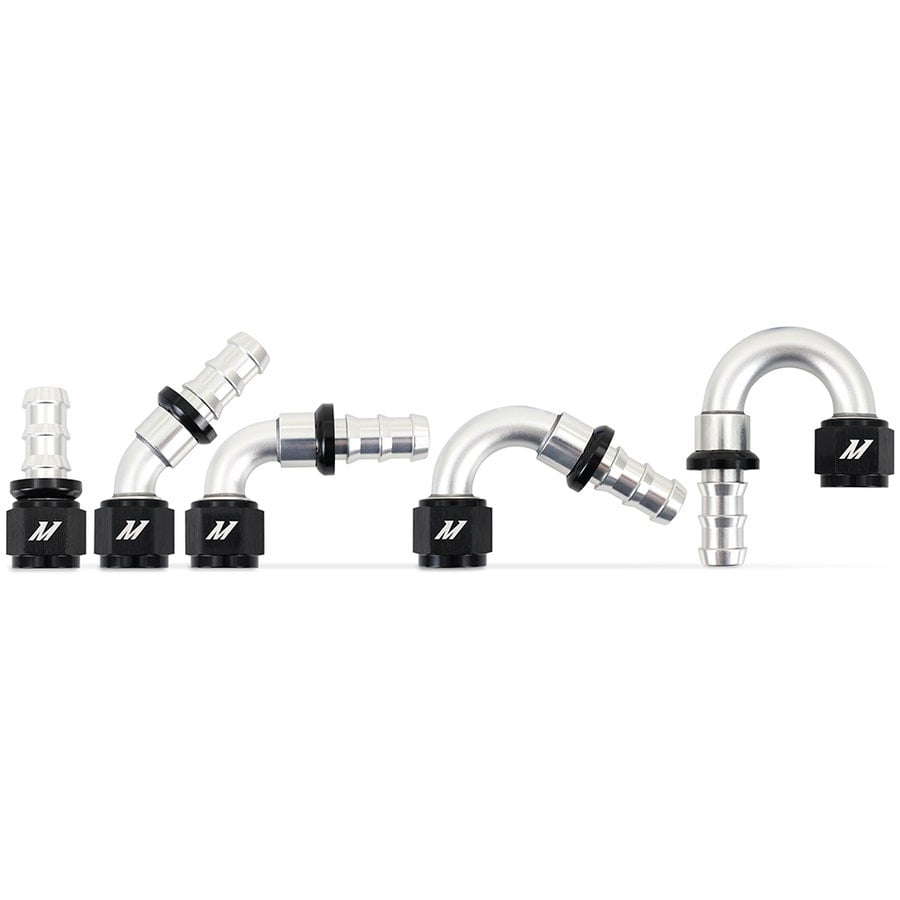 Mishimoto Choose Your Own Push-Lock AN Fittings | -4/-6/-8/-10/-12 | Straight/45°/90°/120°/180°