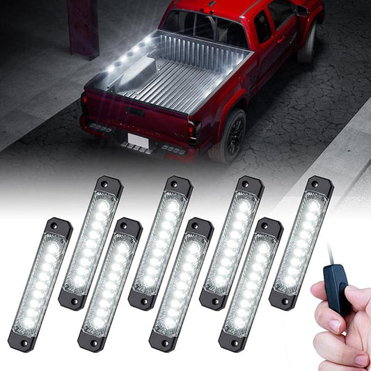 Race Sport Lighting White 72-LED Super Bright 8-Pod Bed Rail Complete Lighting System