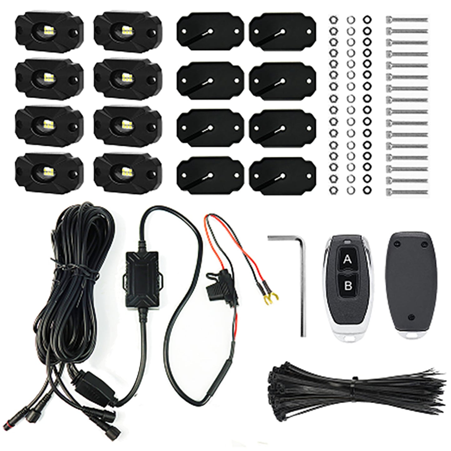 Race Sport Lighting Ultra Bright White LED Rock Crawler Light Kit with Fade / Strobe Patterns