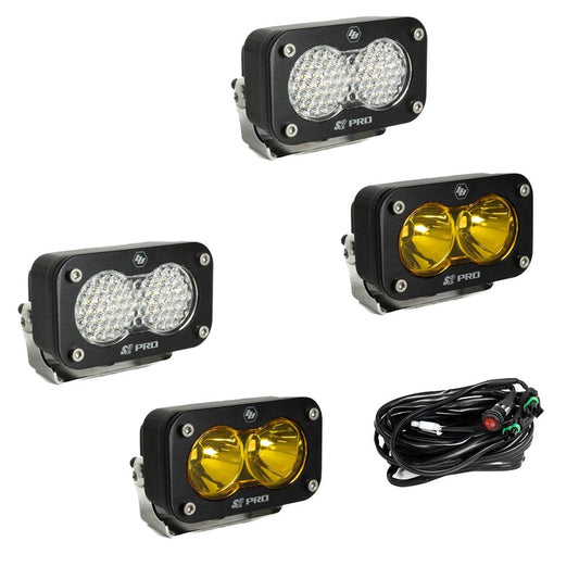 Baja Designs S2 Pro Black LED Auxiliary Light Pod Pair