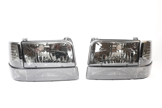 Complete Performance Six Piece Smoked Headlight Kit 92-97 Ford F-250/350