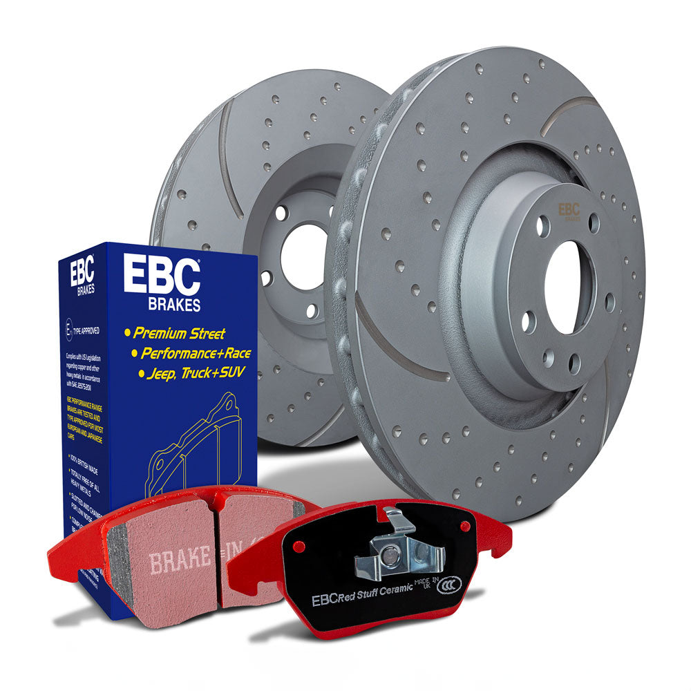 EBC Stage 8 Dimpled and Slotted Rear Brake Rotor and Pad Kit 09-18 Ram HD