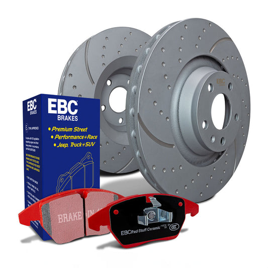 EBC Stage 8 Dimpled and Slotted Rear Brake Rotor and Pad Kit 03-08 Ram HD
